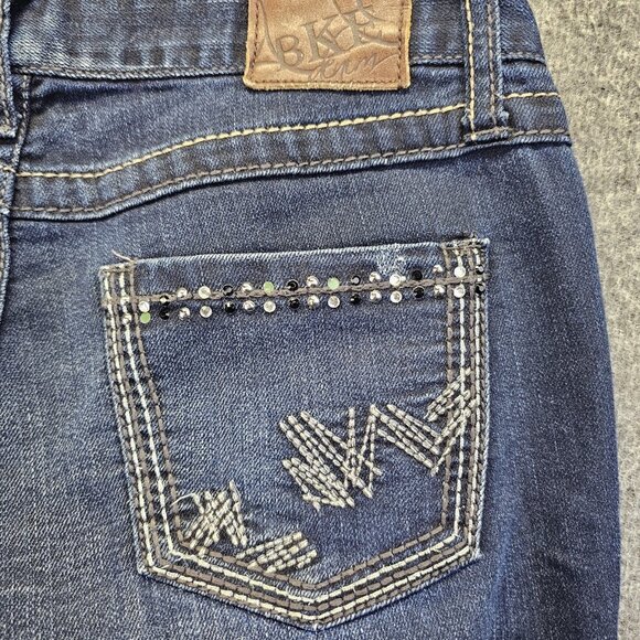 BKE Madison Skinny Jeans Womens Size 26x31.5 Dark Wash Embroidered Stretch - Picture 4 of 12